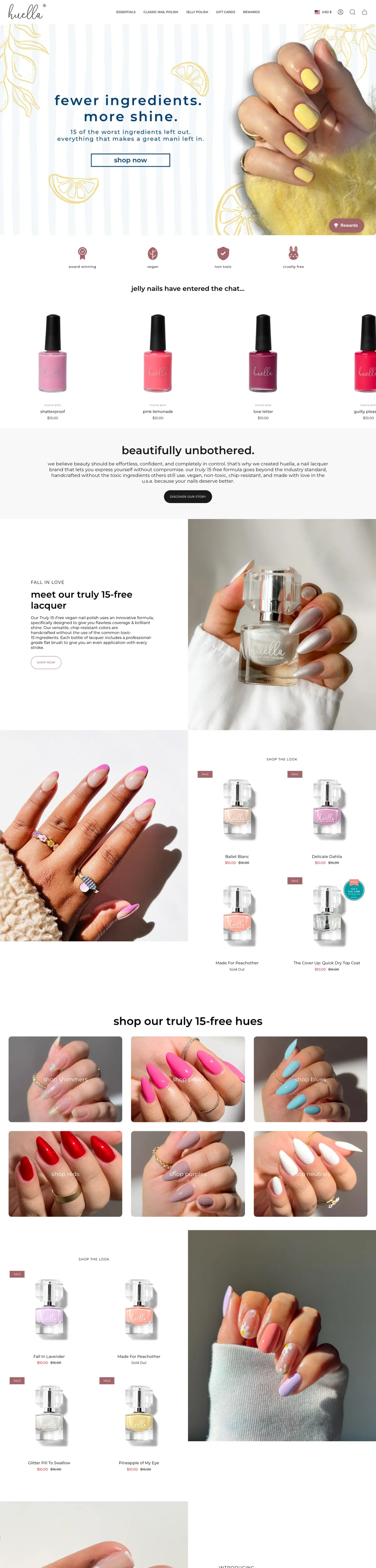Homepage of the huella website, designed and built by Avalore