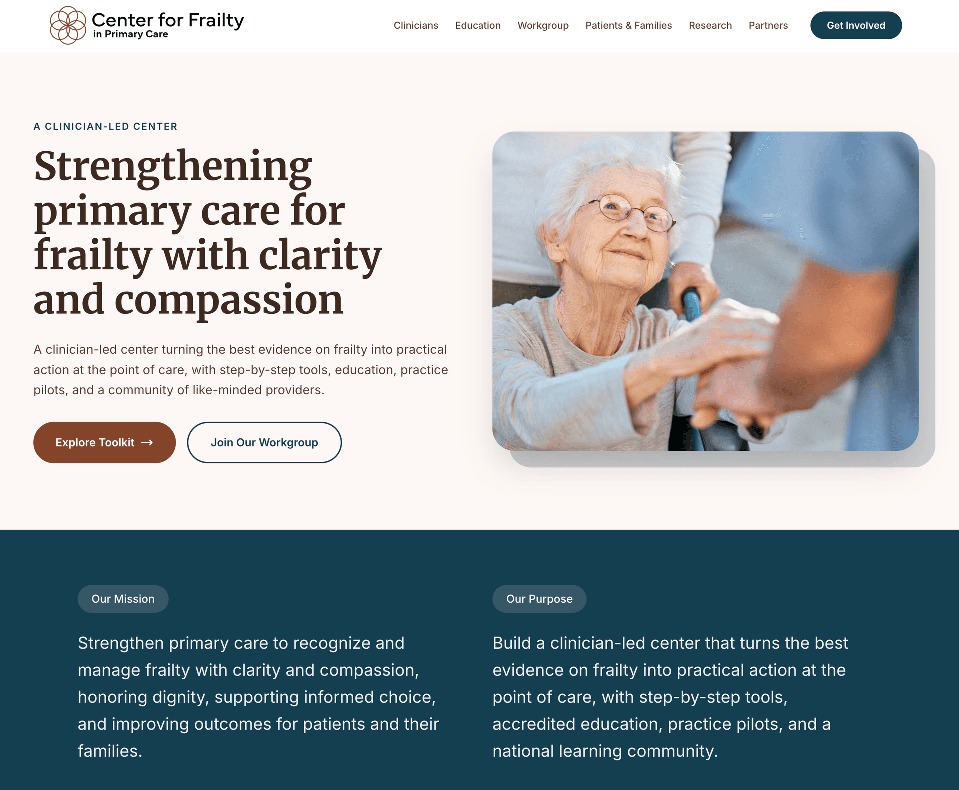 Center for Frailty website screenshot