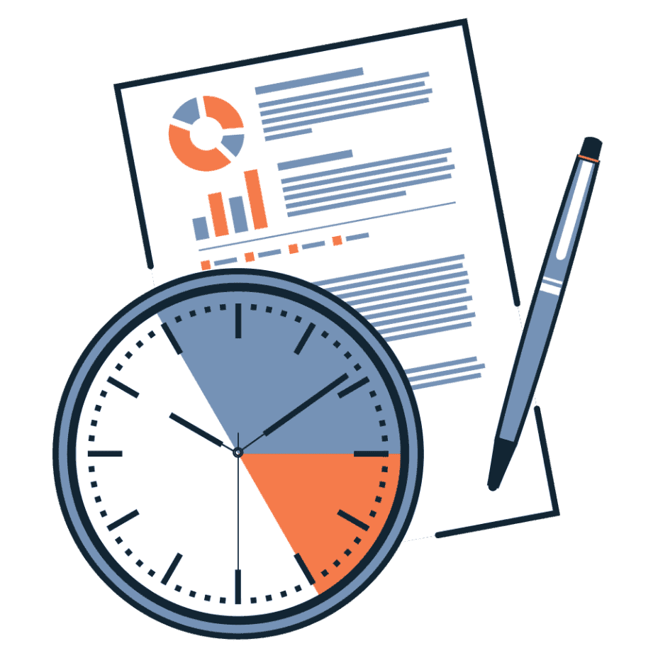 Illustration of a report timeline